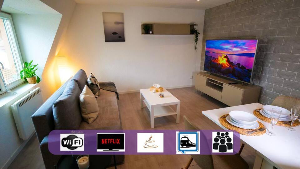 # Le 4 # Tres Beau Appartement T3 Neuf, Tout Confort, Mulhouse Centre Ville Eksteriør billede
